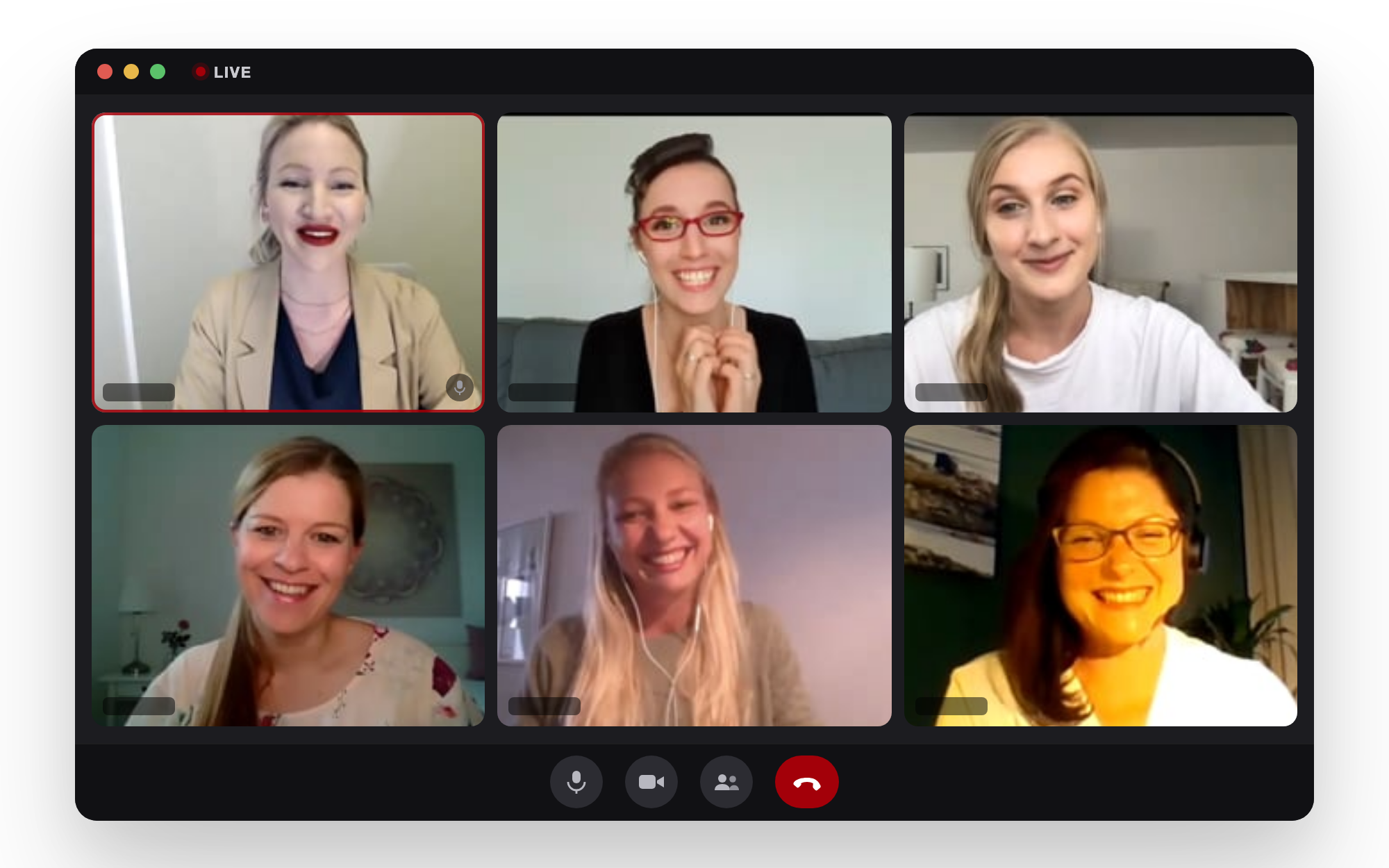 Live-Gruppen-Call in Classy Business: Lea Ernst und mehrere Classyladies gemeinsam in einer Videokonferenz