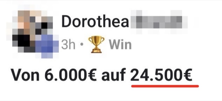 Screenshot: von 6.000 auf 24.500 Euro