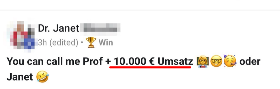 Ergebnis einer Kundin: über 10.000 Euro zusätzlicher Umsatz
