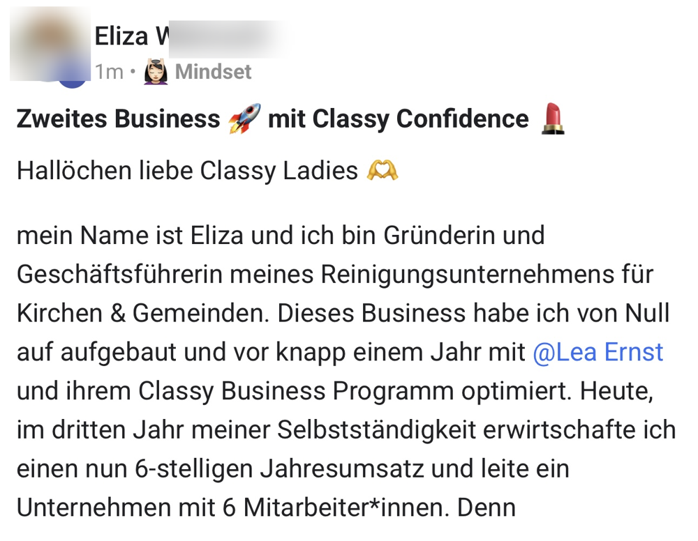Screenshot: 6-stelliger Jahresumsatz im dritten Jahr